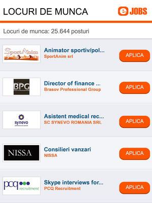 Angajari si oferte de munca impreuna cu eJobs